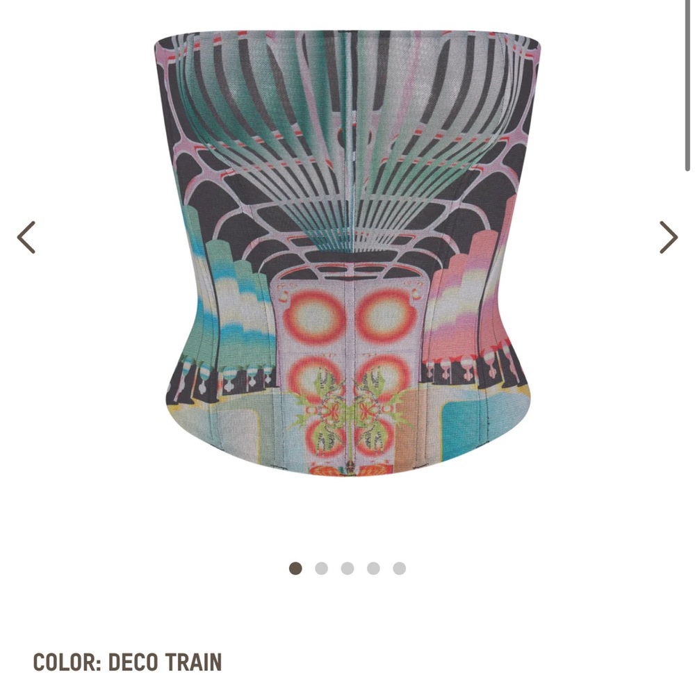 Skims Summer Mesh Corset in Deco Train